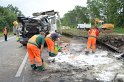 LKW umgestuerzt A 1 Rich Saarbruecken P225